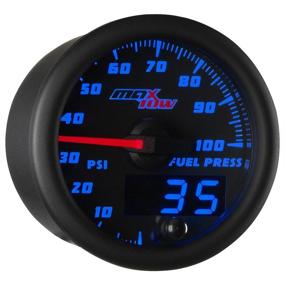 img 4 attached to 🚚 MaxTow Double Vision 100 PSI Fuel Pressure Gauge Kit - Including Electronic Sensor - Black Gauge Face - Blue LED Illuminated Dial - Analog & Digital Readouts - for Trucks - 2-1/16" 52mm