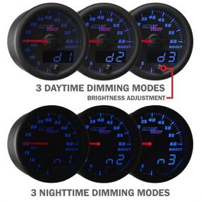 img 1 attached to 🚚 MaxTow Double Vision 100 PSI Fuel Pressure Gauge Kit - Including Electronic Sensor - Black Gauge Face - Blue LED Illuminated Dial - Analog & Digital Readouts - for Trucks - 2-1/16" 52mm
