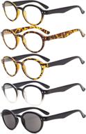 👓 eyekepper 5-pack spring hinges round retro reading glasses inc sunshine readers +1.00: experience style and clarity with our high-quality eyewear collection logo