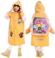 aircee kids rain coat - reusable rain poncho jacket for girls and boys with schoolbag position packable design - gear up with this rainwear logo