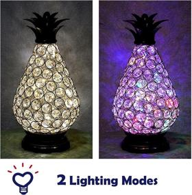 img 3 attached to 🍍 Handmade K9 Crystal Pineapple Lantern with 50 LED Lights, 2 Modes, Timer, Battery Operated - Perfect Wedding or Christmas Centerpiece Home Decor, 13.5in