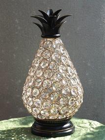 img 1 attached to 🍍 Handmade K9 Crystal Pineapple Lantern with 50 LED Lights, 2 Modes, Timer, Battery Operated - Perfect Wedding or Christmas Centerpiece Home Decor, 13.5in