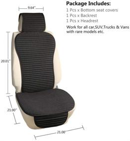 img 3 attached to 🌾 Buckwheat Hull Car Seat Covers: Breathable and Comfortable, Air Bag Compatible, Black Front Seat Cover