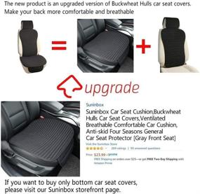 img 2 attached to 🌾 Buckwheat Hull Car Seat Covers: Breathable and Comfortable, Air Bag Compatible, Black Front Seat Cover