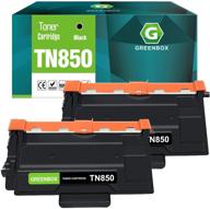 🖨️ greenbox compatible toner cartridge replacement for brother tn850 tn-850 tn-820 tn820 - dcp-l5500dn dcp-l5600dn mfc-l5700dw hl-l5000d mfc-l5800dw mfc-l5850dw hl-l5100dn printer - pack of 2 (black) logo