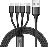 🔌 4 in 1 multi charging cable: fast charging universal cord for cell phones & tablets - 2pack, 4ft nylon braided with type-c, micro usb connectors logo