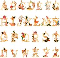 🌸 52 pieces enamel flower style alphabet letter charms pendants - garden fairy tale princess style for jewelry craft diy (bright colors) logo