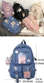img 2 attached to Kawaii Aesthetic School Backpack with Accessories - Ideal Backpacks for Kids