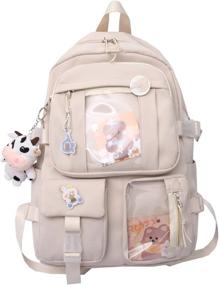 img 4 attached to Kawaii Aesthetic School Backpack with Accessories - Ideal Backpacks for Kids
