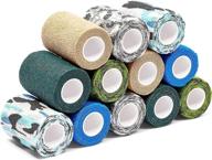 versatile and colorful self adhesive tapes: cohesive bandage wraps in 6 vibrant colors (12 pack, 3 inches x 5 yards) логотип