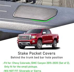 img 3 attached to 🚚 Крышки карманов стоек борта кузова Chevy Colorado/GMC Canyon: Лучшие пробки для отверстий в стойке грузового отделения грузовика 2015-2020 (набор из 2 штук)