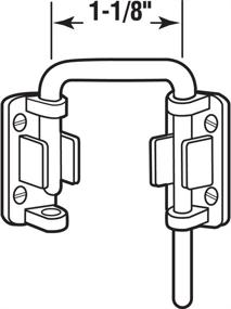 img 1 attached to 🔒 Secure Your Sliding Doors with the Defender Security U 9846 Prime-Line Loop Lock - Steel, Nickel Plated, 1-1/8