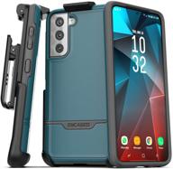 📱 encased rebel series: samsung galaxy s21 plus belt clip case (2021) - blue - ultimate protection with heavy duty holster logo