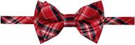 retreez checkered microfiber pre tied boys' bow ties: stylish accessories for a dapper look logo