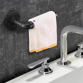 img 1 attached to 🚽 Elibbren Industrial Pipe Toilet Paper Holder: Heavy-Duty DIY Vintage Rustic Iron Roll Tissue Wall Mounted Paper Holder Towel Racks with Hardware for Bathroom, Kitchen, Bedroom, Hallway - Black, 1 Pack