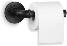 img 4 attached to 🚽 Elibbren Industrial Pipe Toilet Paper Holder: Heavy-Duty DIY Vintage Rustic Iron Roll Tissue Wall Mounted Paper Holder Towel Racks with Hardware for Bathroom, Kitchen, Bedroom, Hallway - Black, 1 Pack
