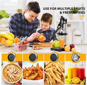 img 2 attached to 🍊 VIVOHOME 3 in 1 Heavy Duty Commercial Manual Citrus Orange Juicer Squeezer and Apple Cutter Machine – Get Fresh Squeezed Juice and Perfectly Cut French Fries!