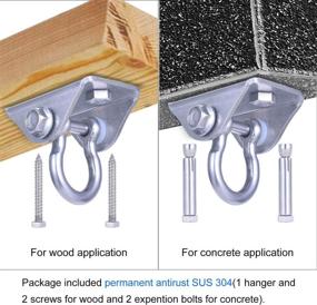 img 2 attached to 🏡 Cottage Life Stainless Steel Swing Hangers for Wooden Sets - Porch Swing Hardware Kit with Snap Hooks, Yoga Swing Mounting Kit - Heavy Duty Silver Swing Hanger [2 Packs], Supports up to 2400 LB