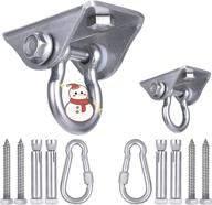 🏡 cottage life stainless steel swing hangers for wooden sets - porch swing hardware kit with snap hooks, yoga swing mounting kit - heavy duty silver swing hanger [2 packs], supports up to 2400 lb логотип