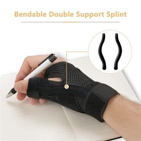 img 3 attached to 👍 Thumb Arthritis Brace - Powerfully Therapeutic Joint Thumb Spica Splint for Pain Relief, Arthritis, Tendonitis, Sprains, Strains, Carpal Tunnel & Trigger Thumb Immobilizer - Adjustable Wrist Strap - Suitable for Left or Right Hands (Black)