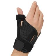 👍 thumb arthritis brace - powerfully therapeutic joint thumb spica splint for pain relief, arthritis, tendonitis, sprains, strains, carpal tunnel & trigger thumb immobilizer - adjustable wrist strap - suitable for left or right hands (black) логотип