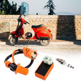 img 2 attached to 🛵 Enhance Your Scooter's Performance: Racing CDI Box Set with Ignition Coil and Spark Plug for GY6 50CC 125CC 150CC ATV Scooter