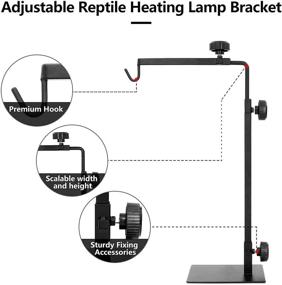 img 1 attached to Adjustable Metal Lamp Stand for Terrarium Heat Lamps - 💡 Perfect Support Bracket for Reptiles including Turtles, Lizards, Snakes, and Amphibians