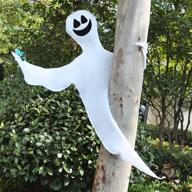 👻 halloween tree wrap ghost decoration: enchant your outdoor space with smiling ghost design - perfect for ghost parties! logo