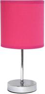 💡 chrome mini table lamp with basic fabric shade - simple designs lt2007-hpk, hot pink логотип