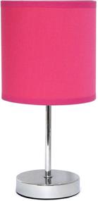 img 4 attached to 💡 Chrome Mini Table Lamp with Basic Fabric Shade - Simple Designs LT2007-HPK, Hot Pink