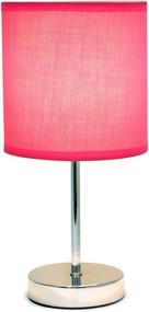 img 3 attached to 💡 Chrome Mini Table Lamp with Basic Fabric Shade - Simple Designs LT2007-HPK, Hot Pink