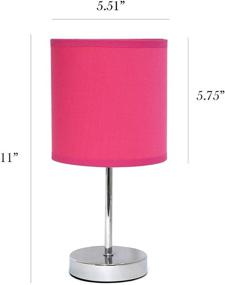 img 2 attached to 💡 Chrome Mini Table Lamp with Basic Fabric Shade - Simple Designs LT2007-HPK, Hot Pink