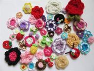 🌸 yycraft 50pcs crochet flower/bow/butterfly applique: perfect sewing embellishments for baby girls headbands, bows, crafts, clothes hats - assorted sizes & colors logo