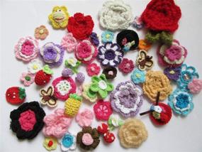 img 4 attached to 🌸 YYCRAFT 50pcs Crochet Flower/Bow/Butterfly Applique: Perfect Sewing Embellishments for Baby Girls Headbands, Bows, Crafts, Clothes Hats - Assorted Sizes & Colors