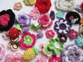 img 2 attached to 🌸 YYCRAFT 50pcs Crochet Flower/Bow/Butterfly Applique: Perfect Sewing Embellishments for Baby Girls Headbands, Bows, Crafts, Clothes Hats - Assorted Sizes & Colors