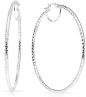 💎 solidsilver- sterling silver lightweight click top diamond cut hoop earrings, high polish, sizes 15-80mm logo