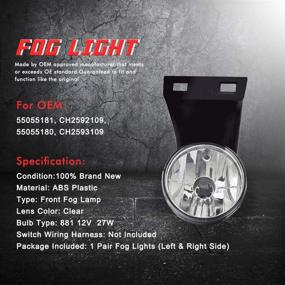 img 1 attached to 🔦 Clear Lens Fog Lights Replacement for 1994-2001 Dodge Ram 1500 2500 3500 Pick Up Truck - 881 12V 27W Halogen Bulbs Included