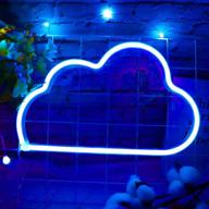 🌈 xiyunte blue cloud light neon signs: vibrant led neon wall light for kids room, bar, party, christmas & wedding – battery or usb operated логотип