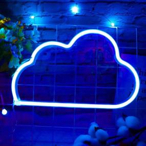 img 4 attached to 🌈 XIYUNTE Blue Cloud Light Neon Signs: Vibrant LED Neon Wall Light for Kids Room, Bar, Party, Christmas & Wedding – Battery or USB Operated