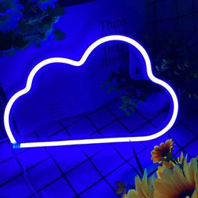 img 3 attached to 🌈 XIYUNTE Blue Cloud Light Neon Signs: Vibrant LED Neon Wall Light for Kids Room, Bar, Party, Christmas & Wedding – Battery or USB Operated