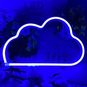 img 2 attached to 🌈 XIYUNTE Blue Cloud Light Neon Signs: Vibrant LED Neon Wall Light for Kids Room, Bar, Party, Christmas & Wedding – Battery or USB Operated