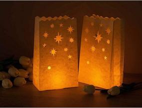img 2 attached to Illuminate Your Celebrations with White Paper Luminary Bags - 24-Pack Fire-Retardant Candle Lantern Bags for Christmas, Weddings, Birthday Party Decoration - Perfect for Tealights, Votives, 5.9 x 10 x 3.5 Inches