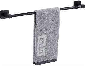 img 4 attached to 🖤 Stylish Matte Black Metal Towel Bar Rack for Bathroom - 16 Inch (40 cm)