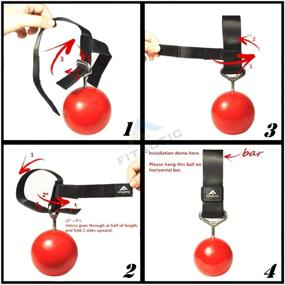 img 1 attached to 🧗 FITactic Rock Climbing Cannonball Bomb Power Pull Up Ball Hold Grips for Finger, Forearm, Biceps, and Back Muscles – Solid Training Straps