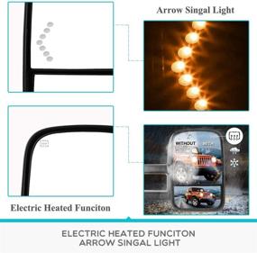 img 1 attached to 🔥 Premium YITAMOTOR Towing Mirrors for 2003-2007 Chevy & GMC: Power Heated, Arrow Signal Light Pair