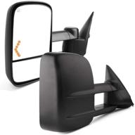 🔥 premium yitamotor towing mirrors for 2003-2007 chevy & gmc: power heated, arrow signal light pair logo