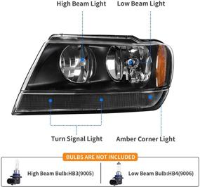 img 3 attached to DWVO Headlight Assembly Compatible Cherokee Lights & Lighting Accessories