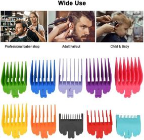 img 3 attached to 💇 Professional 10 Pcs Hair Clipper Combs Guides: Colorful Clipper Attachments, 1/16” to 1” Range, Compatible with Most Wahl Clippers!