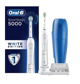 img 4 attached to 🦷 White Edition Oral-B Pro 5000 Smartseries Power Rechargeable Electric Toothbrush with Bluetooth Connectivity