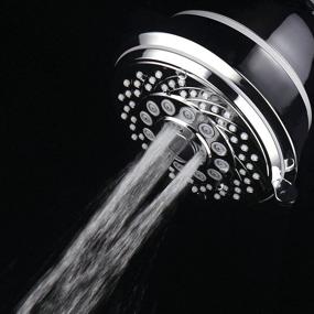 img 2 attached to AquaCare By HotelSpa: Large 4 Inch Chrome Face Filtered Shower Head with 6 Settings & 3 Stage Filter Cartridge - Elevate Your Shower Experience with Spa Luxury and Enhanced Water Quality!